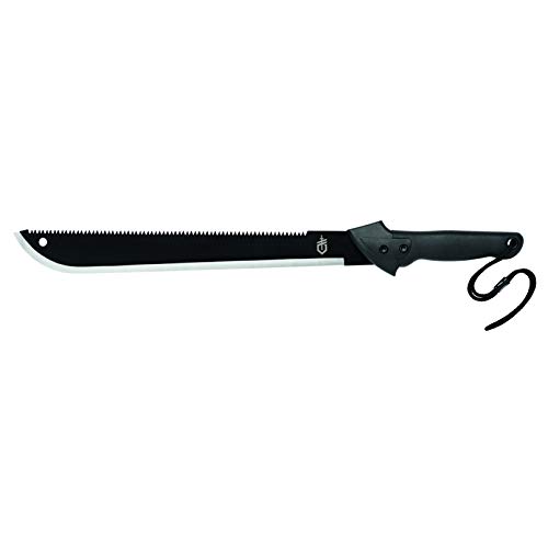 Gerber Gear Gator Machete - 25' Dual-Purpose Gardening Machete Knife for Chopping and Sawing - Includes Protective Sheath - Black, Recyclable Packaging