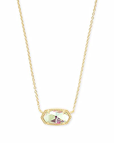 Kendra Scott Elisa Pendant Necklace for Women, Fashion Jewelry, 14k Gold-Plated, Dichroic Glass