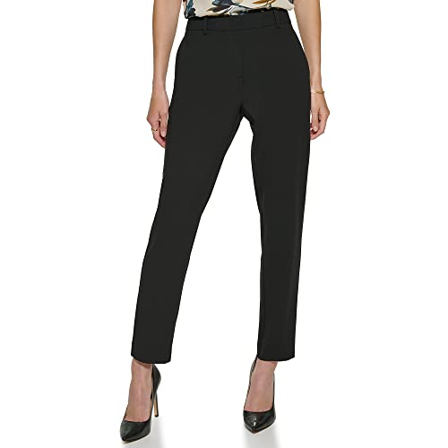 DKNY Women's Misses Fixed Waist Skinny Pant, Black, 12