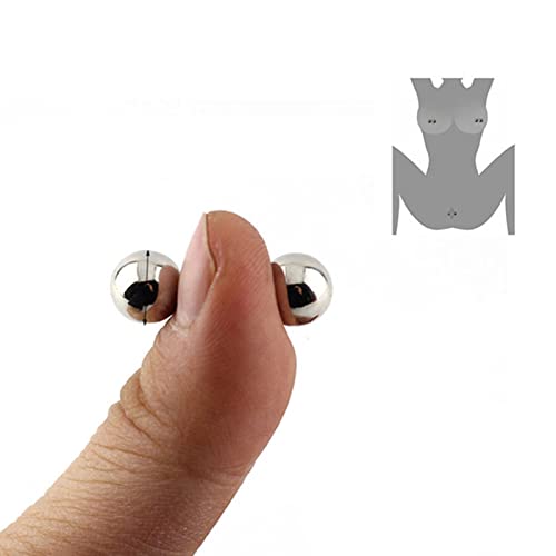 0.39in Nipple Clamps Non Piercing, Fake Nipple Rings, Fake Nipple bar Magnetic Nipple Rings, Non-Piercing Magnetic Nipple Ring (2pcs)