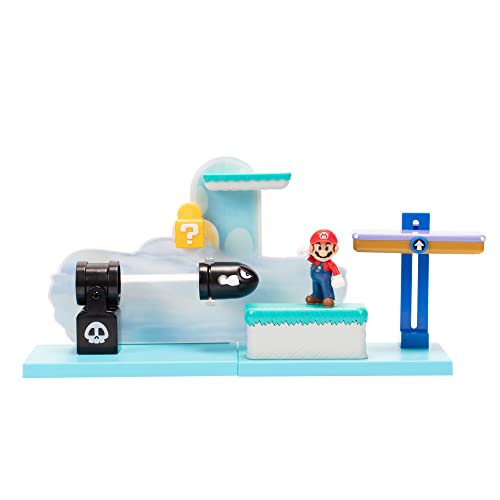 Super Mario Nintendo 2.5' Action Figure Switchback Hill Playset with 3 Interactive Interchangeable Pieces