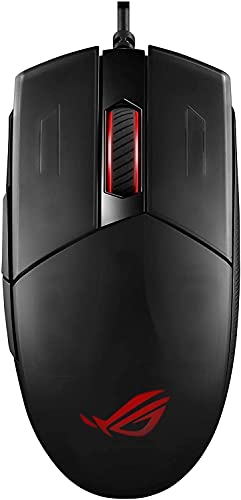 ASUS Optical Gaming Mouse Strix Impact II | 6200 DPI Sensor, 220 IPS | Ambidextrous & Ergonomic Wired Mouse | Aura Sync RGB | Configurated/Replaceable Mice Switches