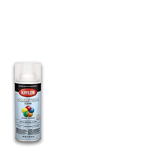 Krylon K05562007 COLORmaxx Acrylic Clear Finish for Indoor/Outdoor Use, Satin Crystal Clear , 11 Ounce (Pack of 1)