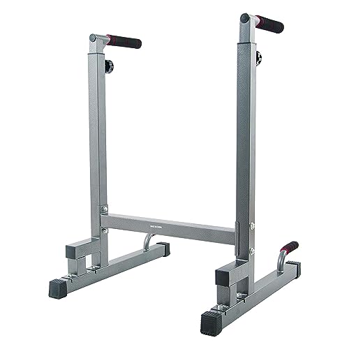 BalanceFrom Signature Fitness Sporzon! Multi-Function Dip Stand Dip Station Dip bar with Improved Structure Design, 500-Pound Capacity, Gray