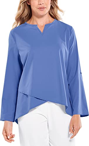 Coolibar UPF 50+ Women's Santa Barbara Tunic Top - Sun Protective (X-Small- Aura Blue)