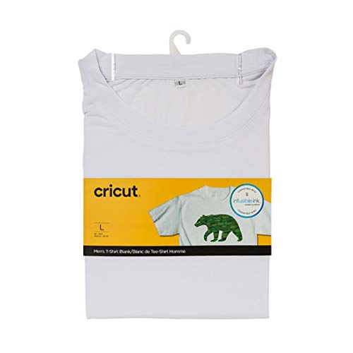 Cricut Men's T-Shirt Blank, Crew Neck, Large Infusible Ink, White
