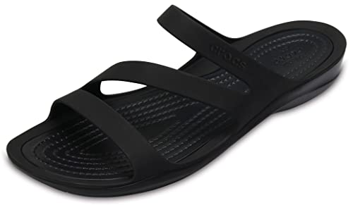 Crocs womens Women's Swiftwater Sandal, Black/Black, 7 US