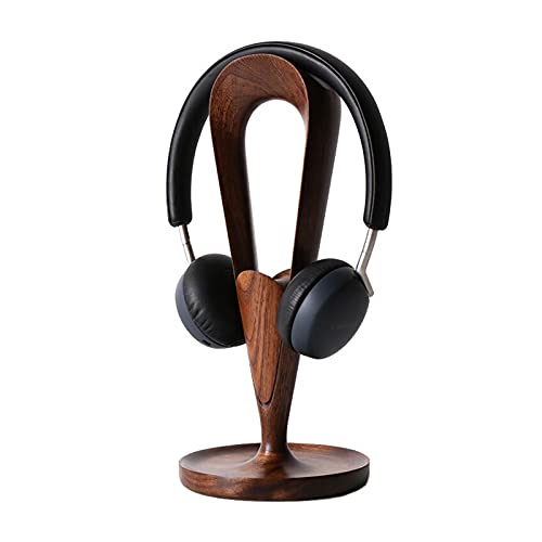GLigeT Headset Holder Headphone Stand Solid Wood Desktop Headset Rack Walnut Grain Headset Stand Creative High-end Headset Rack Storage Rack Widely Compatible Headphone Stands ( Color : B )