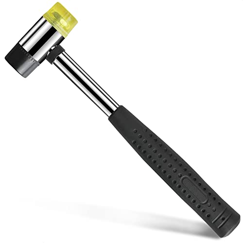 Small Rubber Mallet Hammer Tool - 25mm Hammer Tapping Block for Vinyl Plank Flooring Mallet Rubber Hammer Small Hammer for Crafts - Rubber Hammer Jewelry Wood Rubber and Nylon Double Faced Soft Mallet