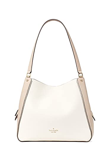 Kate Spade Leila Colorblock Medium Triple Compartment Shoulder Bag Purse Handbag, WARM BEIGE MULTI