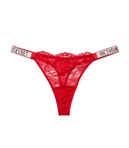 Victoria's Secret Women's Lace Thong Underwear, Women's Panties, Very Sexy Collection, Red (M)