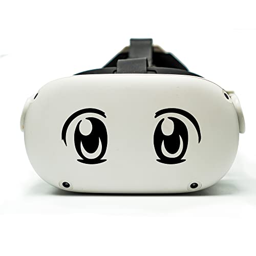 CloudCave Anime Stickers - Vinyl Transfer Anime Eye Decals for Oculus Quest 2 Headset, Playstation VR 2, or Other VR Headsets w/White Background - Removable Decal for Laptop, Car, Wall & more