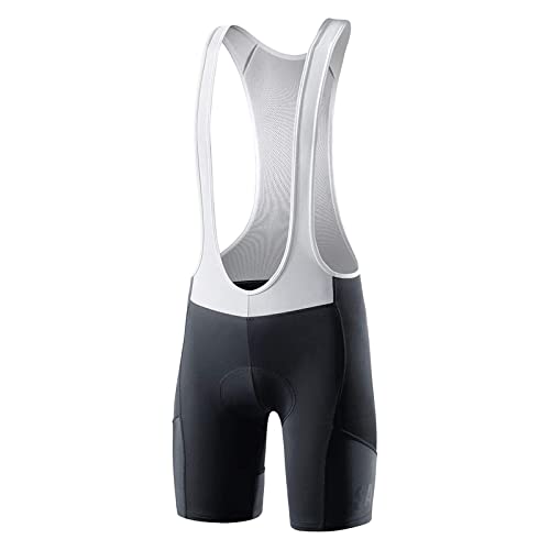 Santic Men's Cycling Bib Shorts 4D Padded Breathable Road Bike Cycling Bibs Biking Bicycle Gel Long Travel,White,M