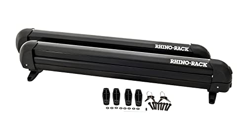 Rhino Rack Ski, Snowboard & Fishing Rod Carrier with Universal Mounting Bracket, Easy Use & Fitment, Heavy Duty; for All Vehicles; 4WD, Pick Up Trucks, SUV's, Wagon's, Sedan's; Lightweight