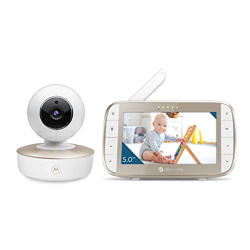 Motorola Baby Monitor - VM50G Video Baby Monitor with Camera, 1000ft Range 2.4 GHz Wireless 5' Screen, 2-Way Audio, Remote Pan, Tilt, Zoom, Room Temperature Sensor, Lullabies, Night Vision