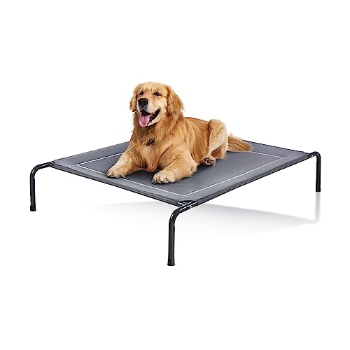 Love's cabin Outdoor Elevated Dog Bed - 49in Pet Hammock Beds for Extra Large Medium Small Dogs - Portable Dog Cot for Camping or Beach, Durable Fall Frame Raised Dog Bed with Breathable Mesh