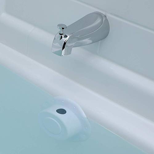 SlipX Solutions Bottomless Bath | Overflow Drain Cover for Tub | Great Gifts for Mom, Spa & Bath Accessories | Drain Block, Water Stopper Plug | Bath Essentials for Women | 4' Diameter, White