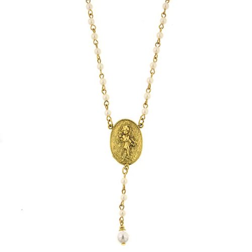 The Vatican Library Collection Gold-Tone Guardian Angel Necklace