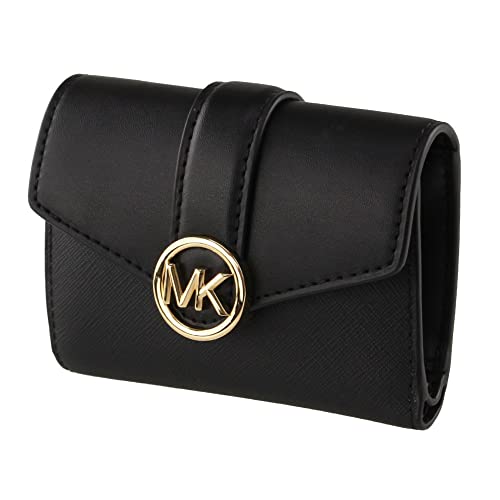 Michael Kors Carmen Medium Flap Wallet (Leather, Black)