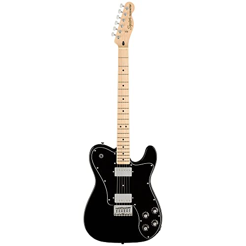 Squier Affinity Series Deluxe Telecaster Electric Guitar, with 2-Year Warranty, Black, Maple Fingerboard