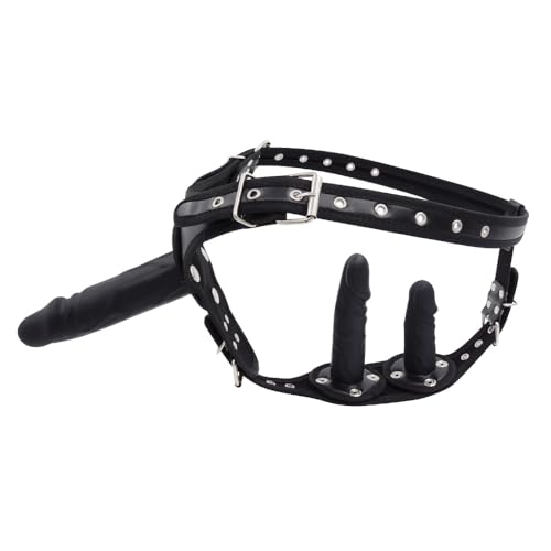 Slim Small 7inch Women Wearable Straps Set Double Strap-on Realistic Classic Wand Soft Silicone Toy Massager Couples Adjustable Strapless Waist Pants for Women Men,Beginner Trainer Set KH77 (Black)