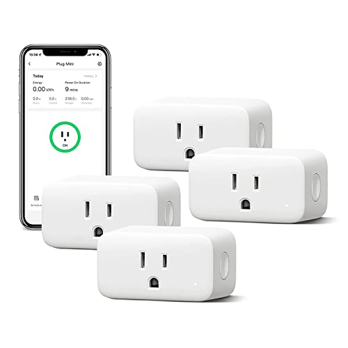SwitchBot Smart Plug Mini 15A, Energy Monitor, Smart Home WiFi(2.4GHz) & Bluetooth Outlet Compatible with Alexa & Google Home, APP Remote Control & Timer Function, No Hub Required(4 Pack)