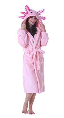 ATOZ Women Robe Adult Animal Bathrobe Flannel Hooded Home Pajamas Soft for Halloween Christmas Cosplay Robe