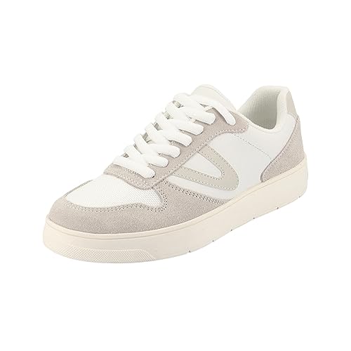 TRETORN Women's Harlow Sneaker, White/Taupe, 8.5