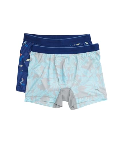Tommy Bahama 2-Pack Mesh Tech Boxer Briefs Grey Palm/Cocktails SM (28-30' Waist)