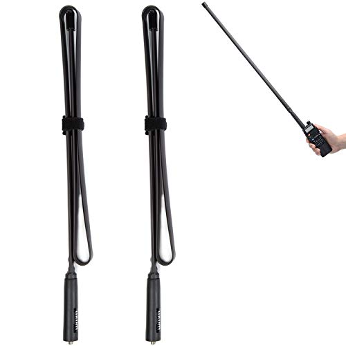 2 Pack-29 Inch Foldable/Tactical Raido Antenna Walkie Talkies Dual Band UV VHF/UHF 144/430Mhz Antennas Two Way Radio Connector for Kenwood Baofeng UV-5R UV82 888S F8HP Retevis H777 by WMM (72 cm)