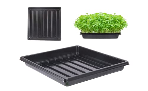 BeGrit 1010 Tray Without Holes Growing Trays Shallow Tray Drain Tray Microgreens 5-Pack Black