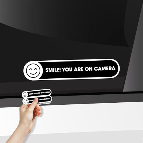 Smile You are on Camera Sign | 2 Pack Car Window Small Sticker | Smile Your on Camera Signs for Cars | Dashcam Recording Sign | Black Glossy 5x1 Inches Waterproof Vinyl Sticker (Black)