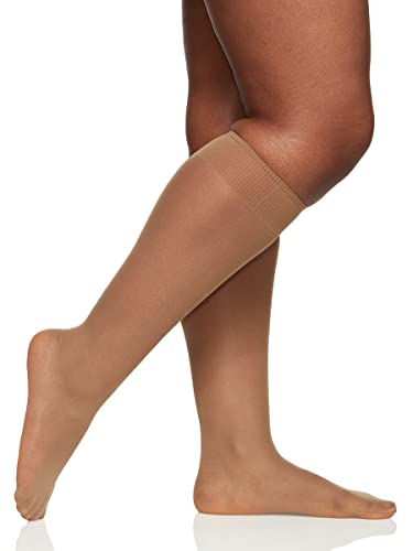 Berkshire womens 3 Pairs Queen All Day Sheer With Sandalfoot Toe Queen Size Knee High, City Beige, 10-13 Plus