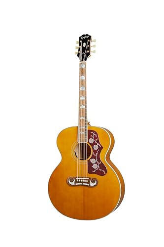Epiphone Masterbilt J200 Jumbo Acoustic Electric, Aged Natural Antique