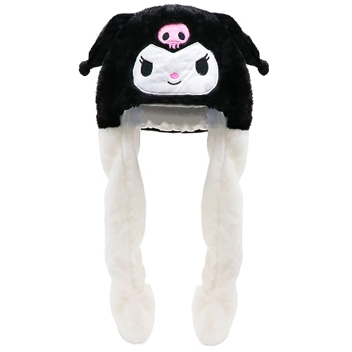 zibewlr Girls Ear Moving Jumping Hats, Warm Plush Rabbit Winter Caps, Cute Bunny Fuzzy Hat Halloween ChristmasNovelty party hat (black)