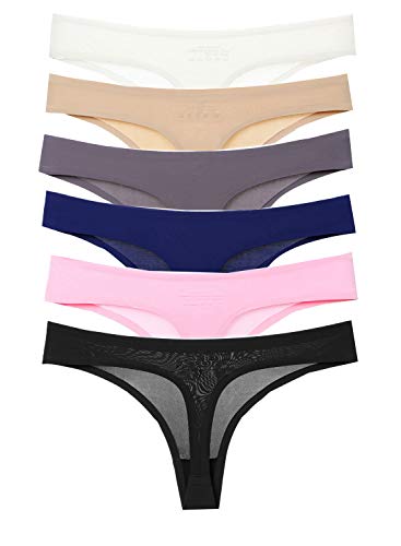 Justgoo Womens Lace G-String Thongs Panties Underwear Low Rise T-Back Underpants