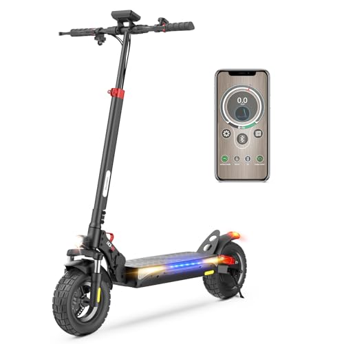 iScooter iX3 Electric Scooter Adults, 10' Off Road Pneumatic Tubeless Tires, 800W Motor E-Scooter Up to 25 Miles Range, 25MPH Top Speed, Adjustable Handlebar Height, Foldable Scooter with APP