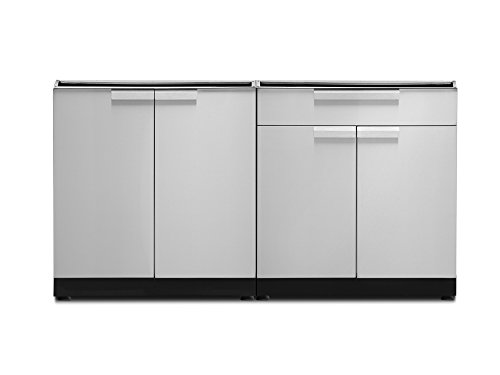 NewAge Products Outdoor Kitchen Stainless Steel Classic 2 Piece Cabinet Set Without Covers and Countertops, 65088