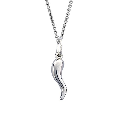 Ritastephens Sterling Silver Mini Italian Horn Cable Chain Necklace (18')