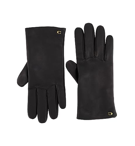 Coach Women's Sculpted C Short Glove, Black, 7