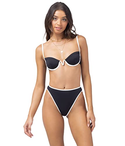 L*Space Color-Block Nico Top Black/Cream SM (32-34B)