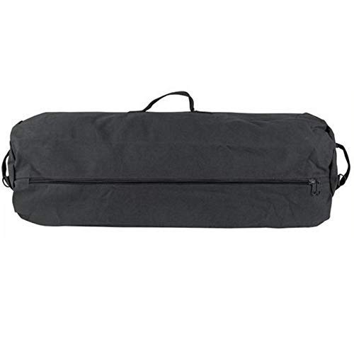 Farm Blue GI Style BLK Zipper Duffel Bag - 30'x 50' XX Large Heavy Duty Army Duffel Bags - Military Grade 18 OZ Canvas- Reinforced Camping Gear-Army Strong Zippers & 3 Grab Handles (Black, XX-Large)