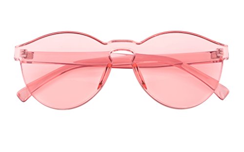 FEISEDY Stylish Round Transparent Lens Rimless Frame Sunglasses B1895