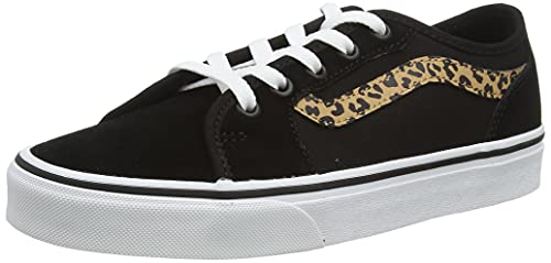 Vans Women's Low-Top Trainer Sneaker, Cheetah Stripe Black White, 8.5