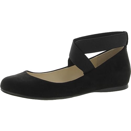 Jessica Simpson Women's Mandayss Ballet Flat, Black Micro Suede, 7