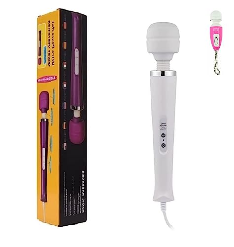 Gajoin Powerful Big Handheld Electric Back Body Massager Vibrating for Woman Adult Sports Recovery Muscle Aches Pain Shoulder Neck Leg Back Hand Foot Massage Tool (White Big Massage Pink Mini Toy)