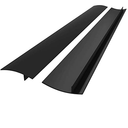 Stove Gap Covers Kitchen Counter Gap Covers (25 Inch, 2 Pack) Heat Resistant Oven Gap Filler Seals Gaps Between Stovetop and Counter, Easy to Clean, Black