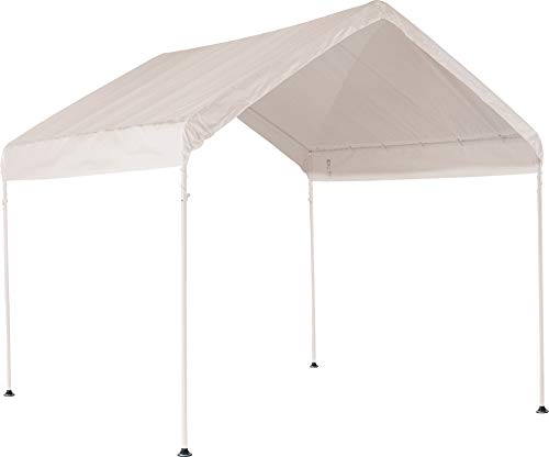 ShelterLogic 10' x 10' MaxAP Canopy Series Compact Outdoor Easy to Assemble Steel Metal Frame Canopy with 50+ UPF Sun Protection and Waterproof Cover, White, 23521
