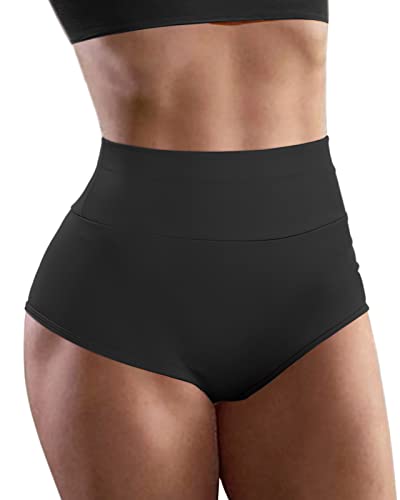 Women's High Waist Yoga Booty Shorts Workout Spandex Dance Hot Pants Butt Lifting Leggings Rave Outfits Black