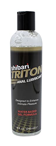 Shibari Triton Premium Anal Lubricant, Personal Lube, Water-Based Gel for Anal Play for Women, Men, & Couples, Compatible with Natural Rubber Latex & Polyisoprene Condoms, 8 Fl Oz